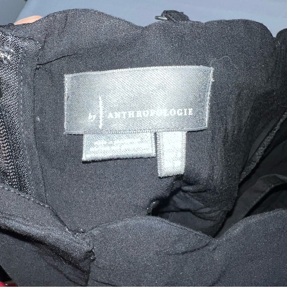 Anthropologie Womens Midi Dress Size 6 Black Preppy Party Celebration Front Slit - Picture 9 of 14